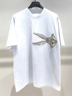 Clearance of Foreign Trade Surplus: Bugs Bunny Printed Pure Cotton Short-Sleeve T-Shirt for Men and Women, Super Popular Summer Top