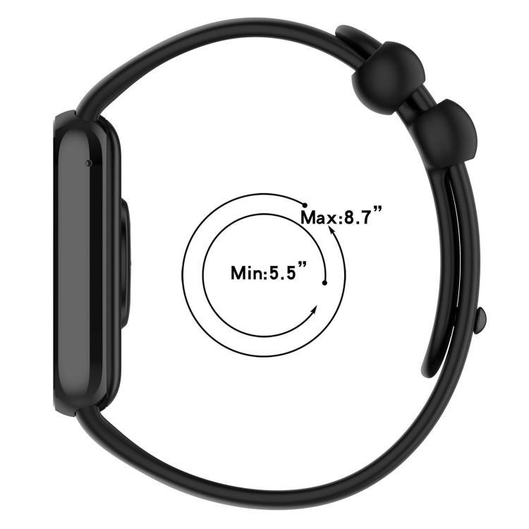 xDfind pulsera de silicona de botón negro sólido para Redmi Watch 6 / Watch 5 / Watch 4 / Xiaomi pulsera 9 Pro