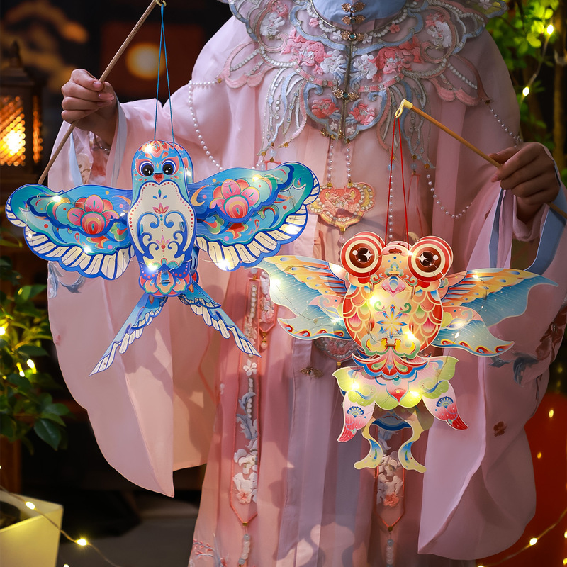 中秋节灯笼儿童手提古风蝴蝶花灯挂饰 2025幼儿园亲子手工diy材料|undefined