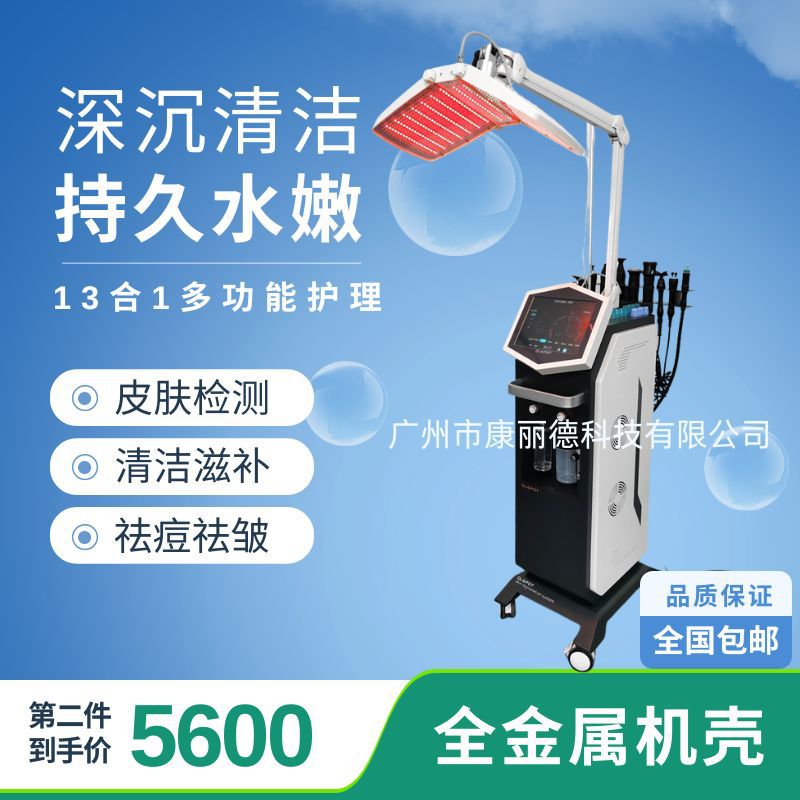 多功能嫩肤水氧水喷射剥离PDT面体仪LED氧气等离子面部护理检测仪