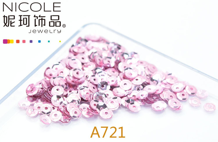 Austria importó lentejuelas 4mm cóncavo bordado francés Glitter Ropa Accesorios 10g Pack
