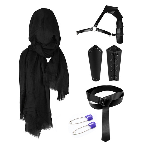 Halloween Carnival Accessories Set Medieval Knight Belt Wristguards Shoulders Scabbard Viking Cosplay Props