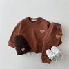 Brand sweatshirt for new born, children's sports suit for leisure, cartoon set, Korean style, with little bears