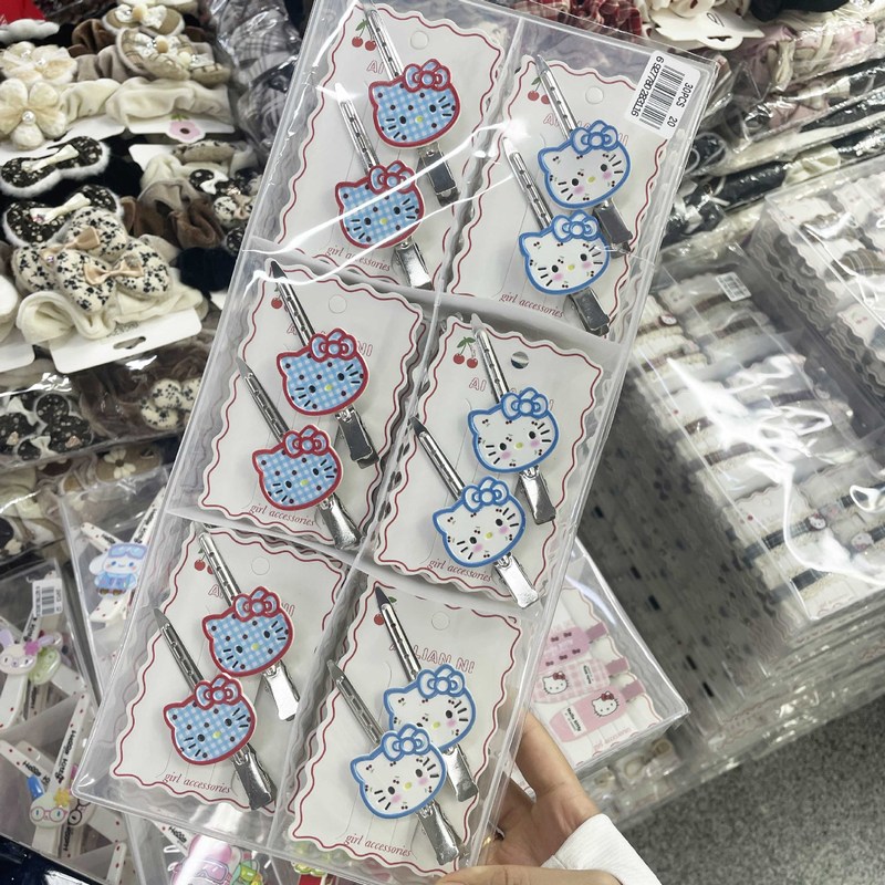 银色系kt腊肠狗卡通女生洗漱刘海夹无痕侧面长夹侧边边夹饰品|undefined