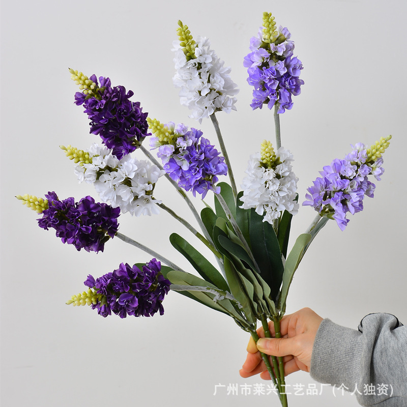 Lavender Simulation Flower 3 Purple Wedding Soft Flower Art Garden…