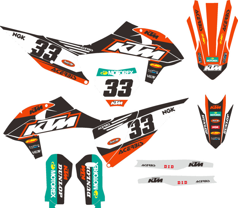 KTM250EXCF ステッカーデカールプリントステッカーフィルム Gaosai モトクロスステッカーレーザーに適しています|undefined