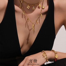 方糖不锈钢diy小熊辣椒花朵爱心项链手链小鱼海星贝壳首饰套装