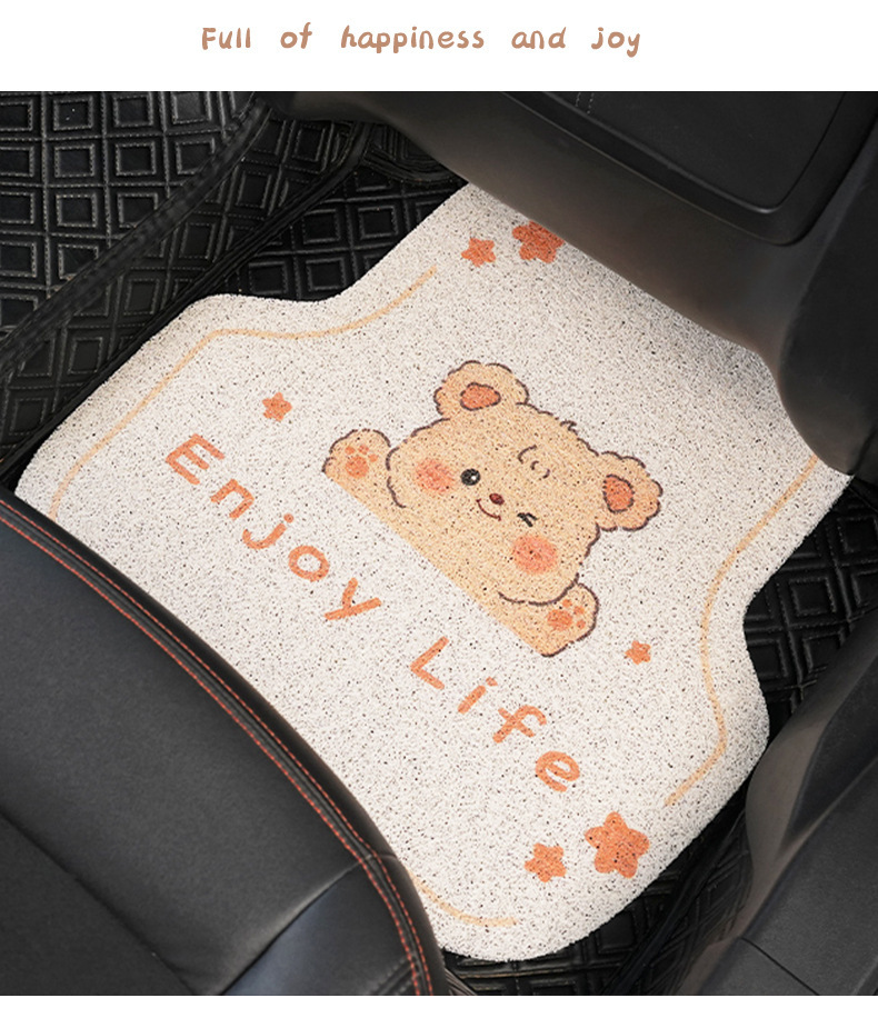 Blue Rain original car floor mats, featuring cute cartoon designs, suitable for women, and designed for universal use in cars; they are dirt-resistant, wear-resistant, and provide a comfortable interi
