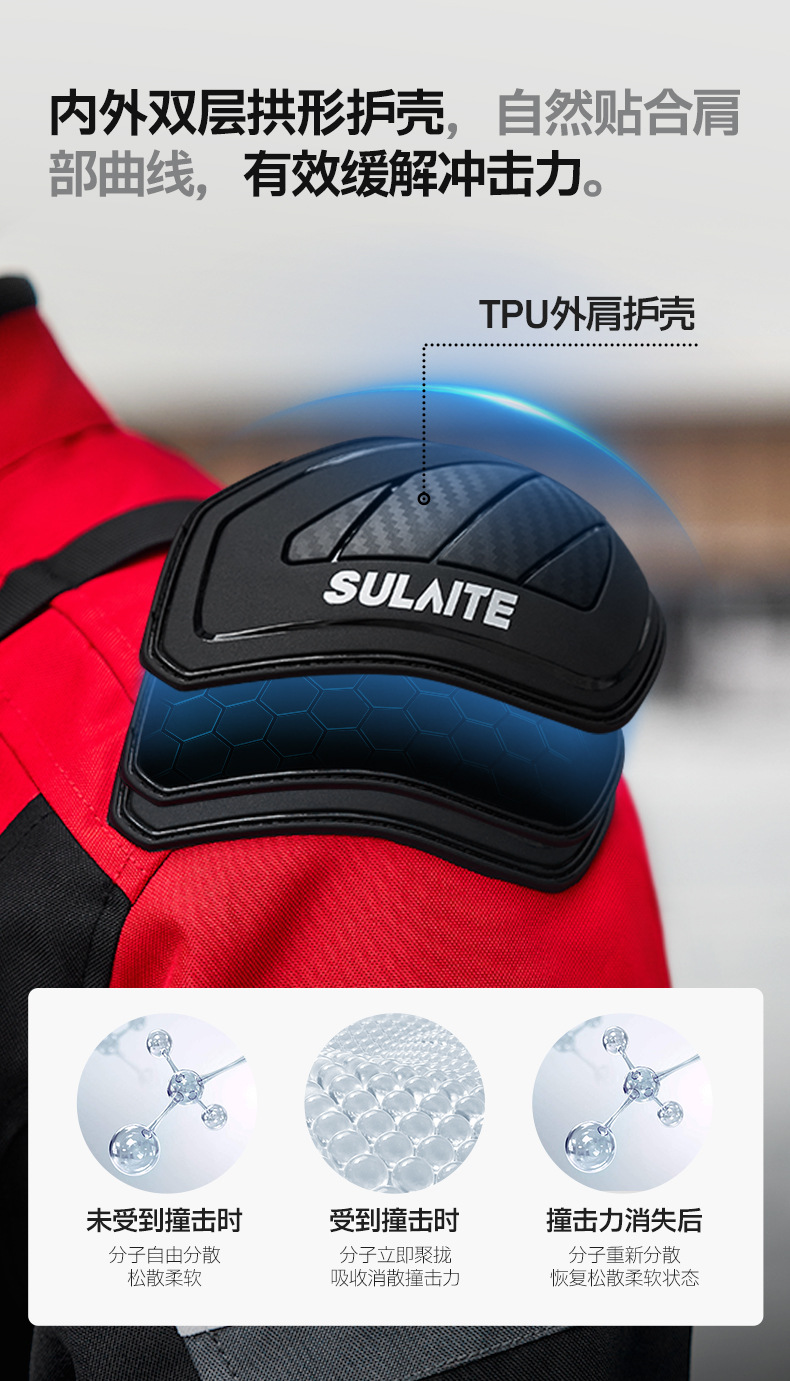 Sulaite Winter Motorcycle Riding Suit with Removable Lining, Warm and Waterproof Two-In-One Set, Anti-Fall Motorcycle Clothing