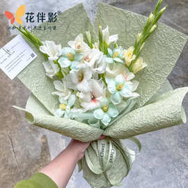花伴影 手工石纹纸纹理手揉纸皱纹纸包花纸内衬纸花艺diy
