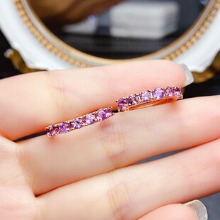 New natural amethyst earrings S925 silver inlaid main stone 3*3mm Joker net red explosions women's jewelry wholesale