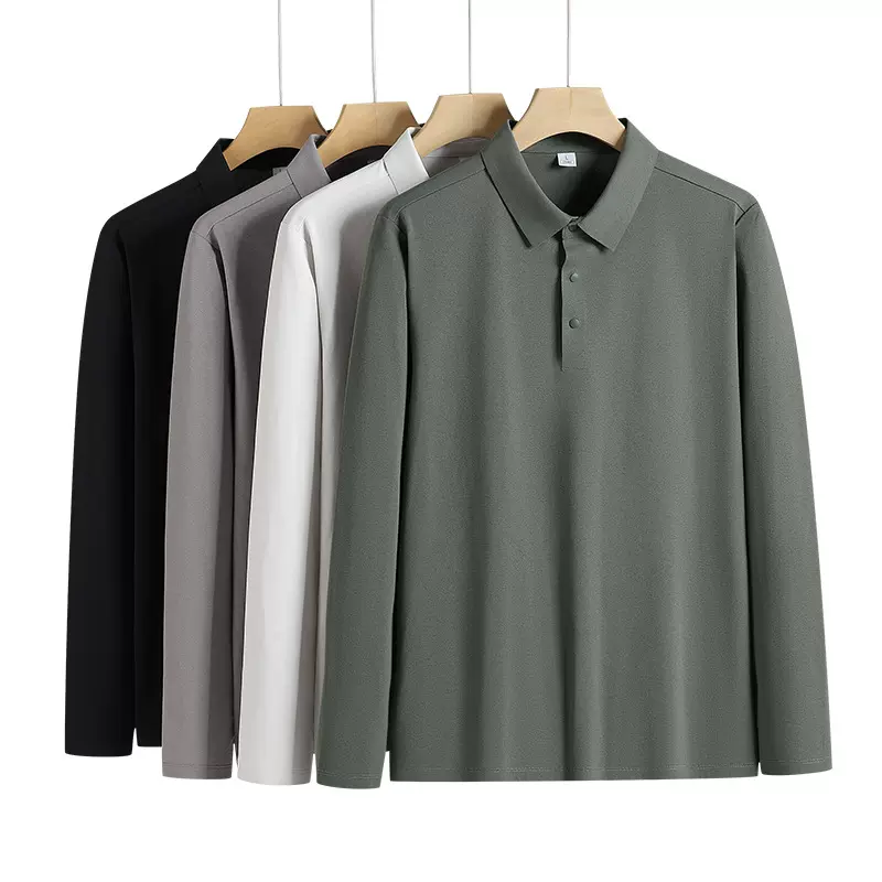 LULU家POLO衫男长袖快干透气排汗户外运动宽松商务翻领T恤速干衣