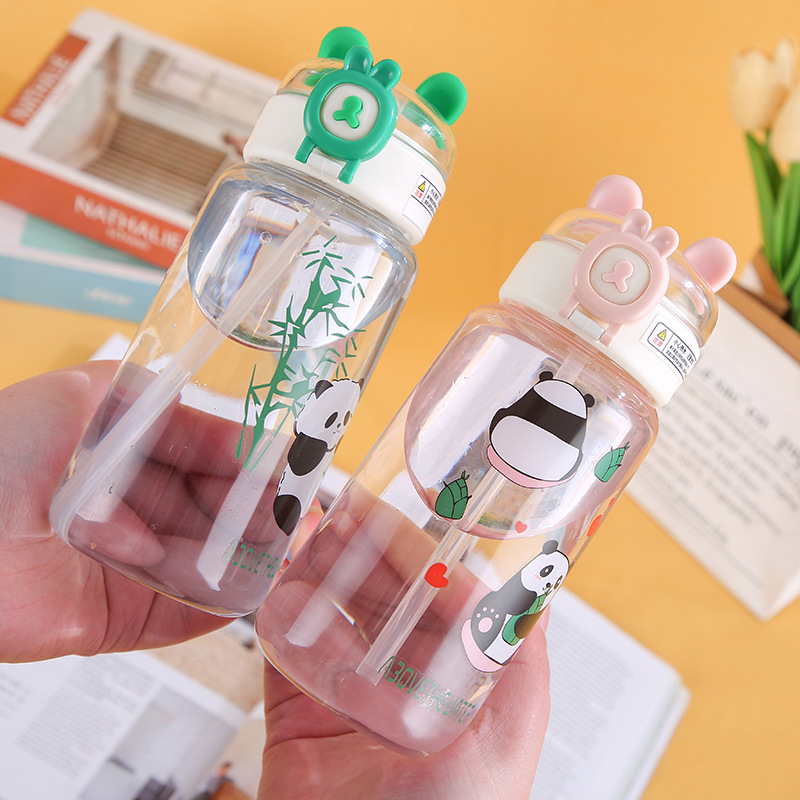 創意卡通兒童水杯戶外便攜吸管杯夏季學生高顏值隨行杯廠家批發