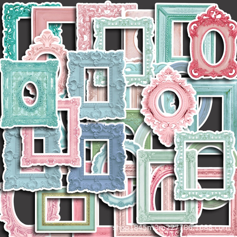 Rococo retro photo frame 36 retro pattern DIY handmade hollow personality creative waterproof sticker sticker Rococo retro photo frame 36 retro pattern DIY handmade hollow personality creative waterproof sticker sticker