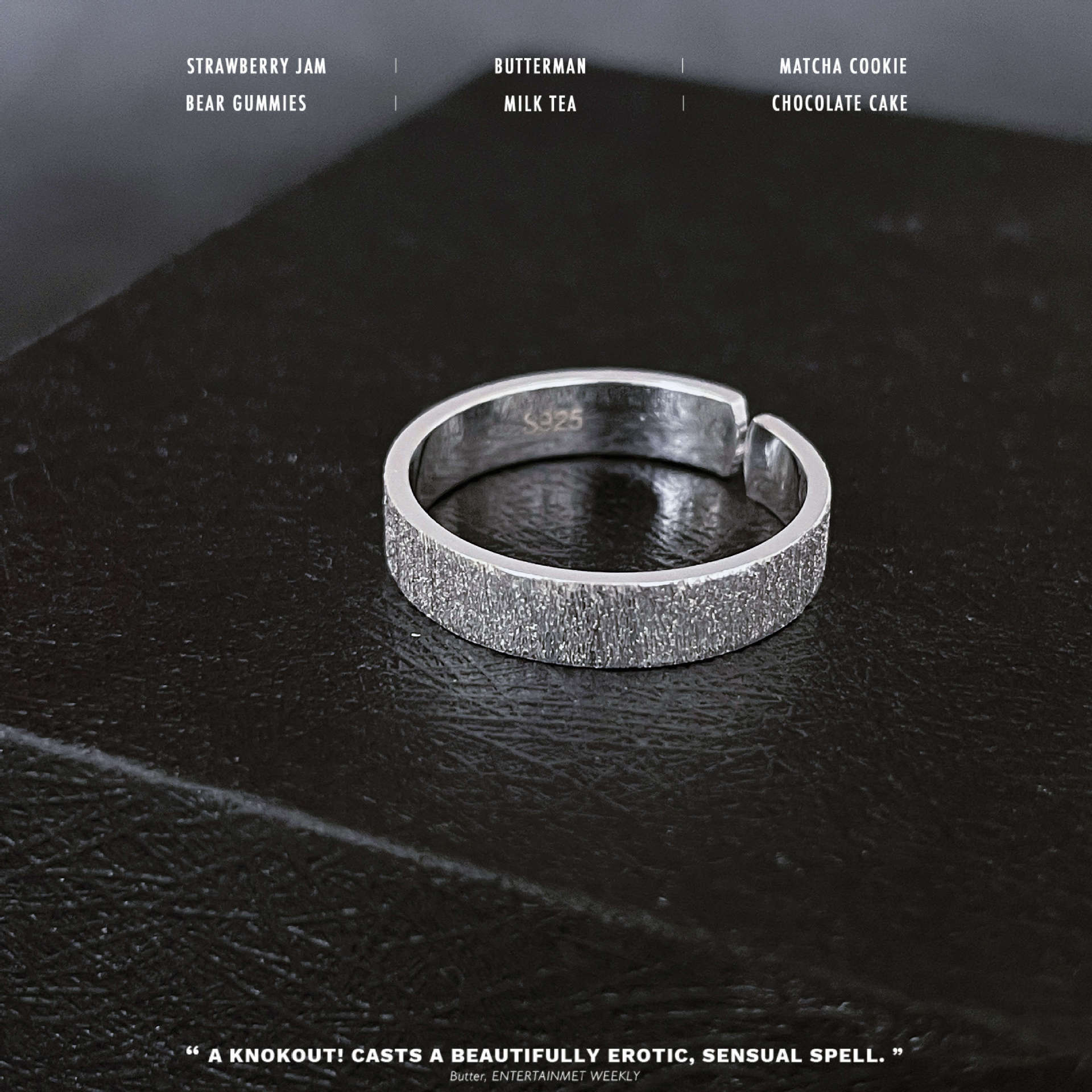 Matte brushed self-discipline ring for men and women, simple design with a matte brushed texture, adjustable open plain ring