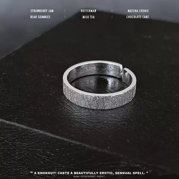 Matte brushed self-discipline ring for men and women, simple design with a matte brushed texture, adjustable open plain ring