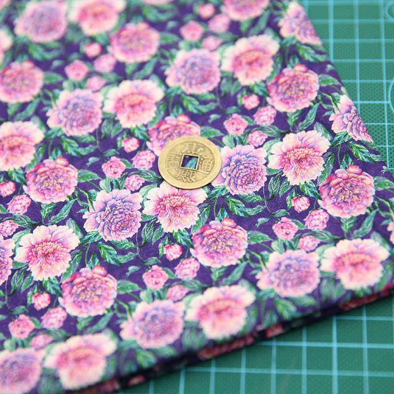Tela de bordado hecha a mano para patchwork DIY, tela de bordado Lu, tela de bordado de moda, tela floral de algodón para punto de cruz y muñecas.