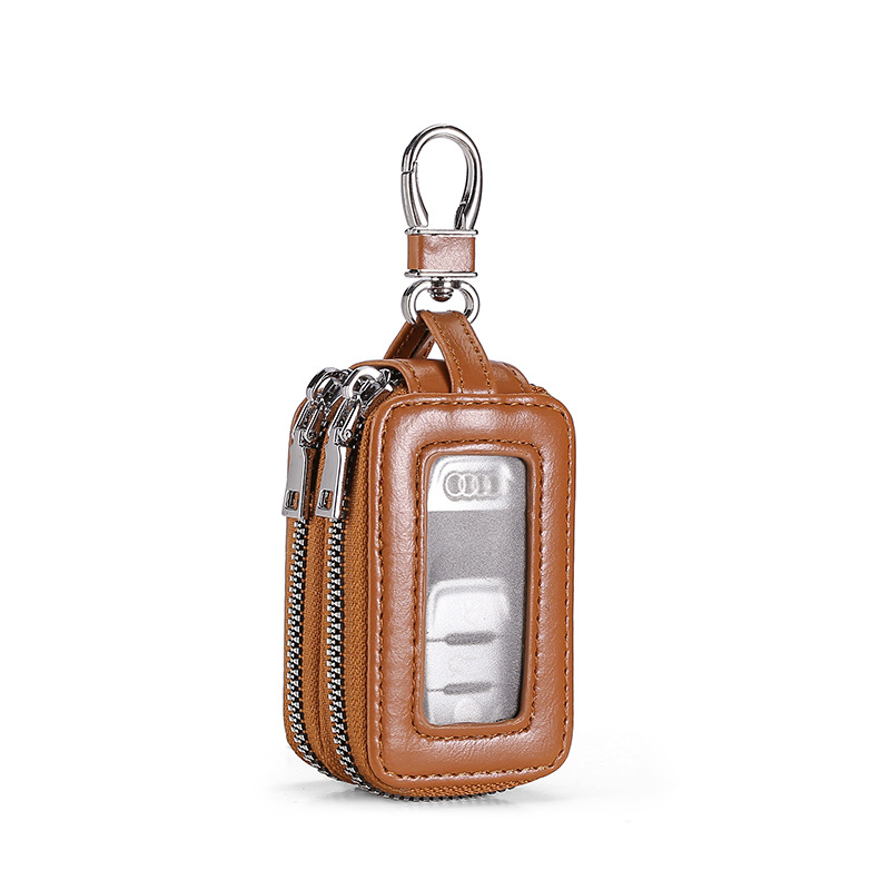 El Comercio exterior popular de gama alta Espejo de ventana de los hombres y las mujeres de doble capa de coche de control remoto con cremallera caso de la llave del coche universal