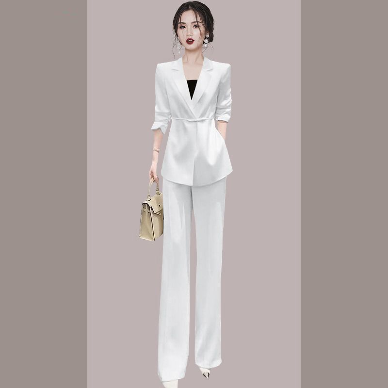 This Year's Popular Summer Suit, Women's Thin Suit Jacket, High-End Light Professional Suit, Wide-Leg Pants Two-Piece Set This Year's Popular Summer Suit, Women's Thin Suit Jacket, High-End Light Professional Suit, Wide-Leg Pants Two-Piece Set