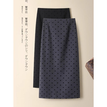 波点半身裙女2025Q秋冬新款优雅时尚高级包臀裙垂坠感气质西装裙