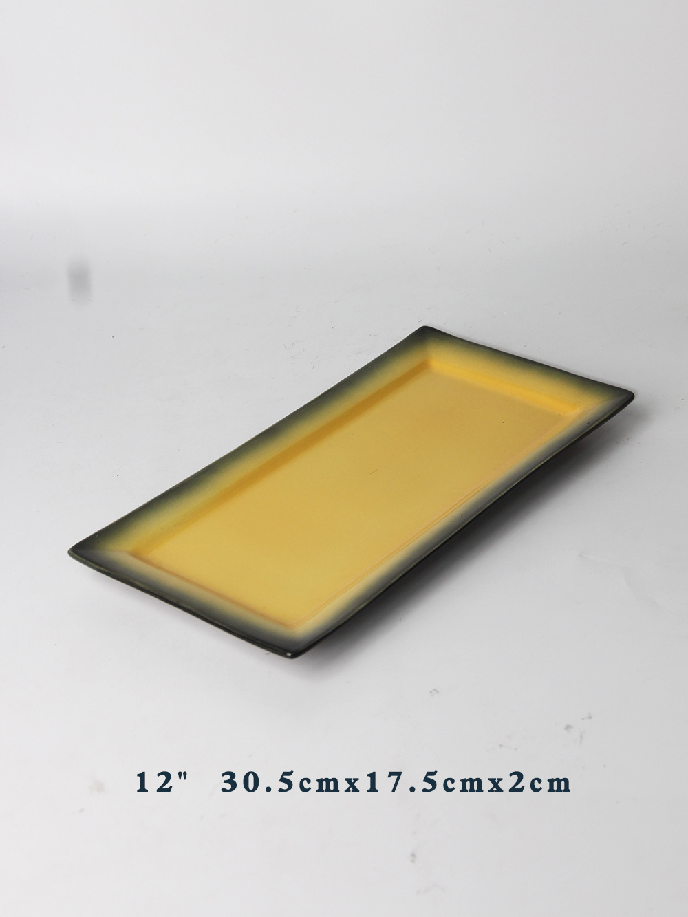 Cerámica creativa placa rectangular superficie gruesa esmerilado placa cuadrada sushi Placa de pescado placa resistente a los arañazos swing bandeja de la placa