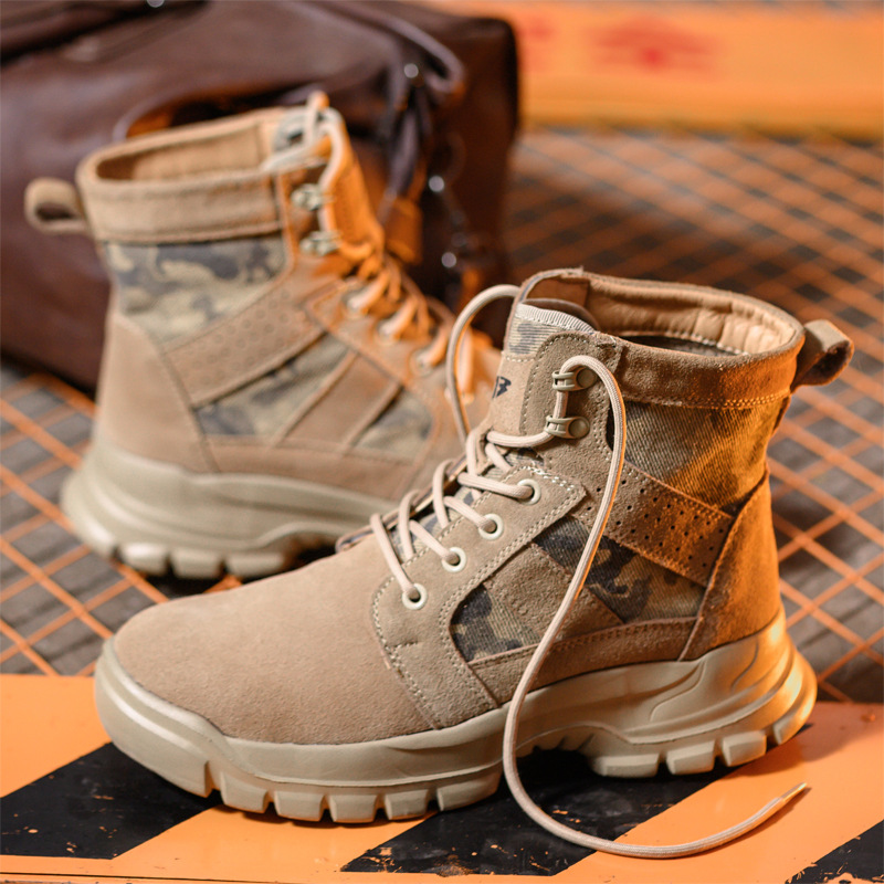 Fuente transfronteriza al aire libre botas de protección contra golpes anti-perforación botas de combate de alta altura botas de montaña suaves resistentes a la plegabilidad