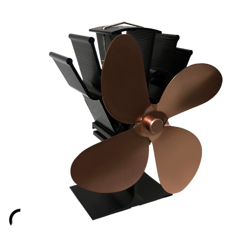 Четырехстворочный самозапускающийся вентилятор для камина с тепловым циклом Amazon, тепловая мощность с самовоспламенением без зарядки, тепловая энергия, самозапускающийся вентилятор