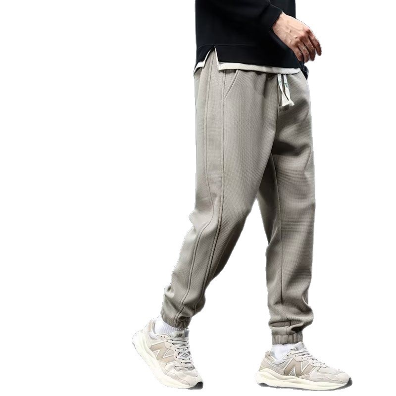 Otoño y invierno, pantalones largos de hombre, pantalones largos casuales, pantalones deportivos con cordón, calentamiento transfronterizo más grueso