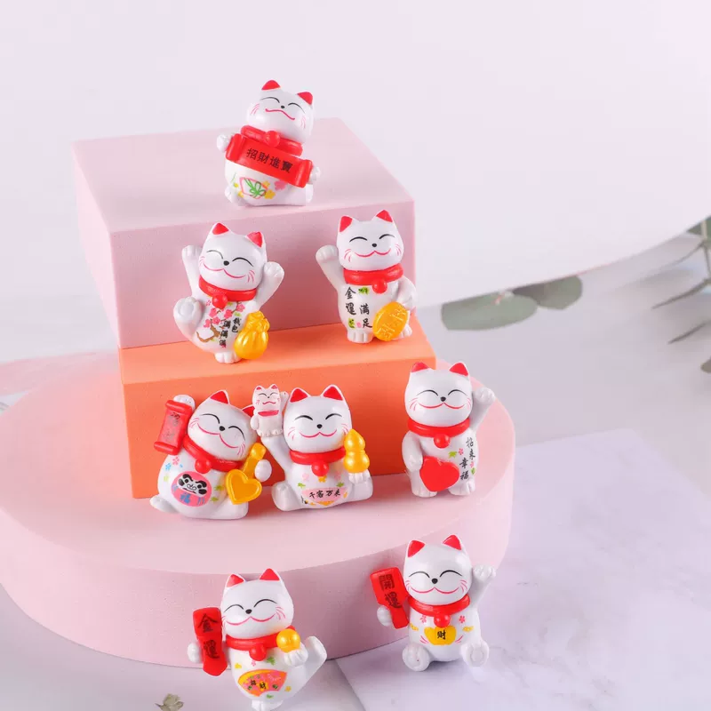 Фигурки PVC с кошкой-манэки брелоки декор для торта и авто