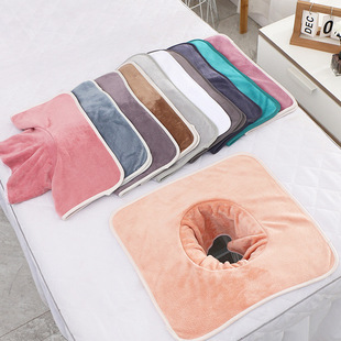 Beauty salon bedside hole towel with hole lying towel soft absorbent massage cushion face towel bed towel LOGO