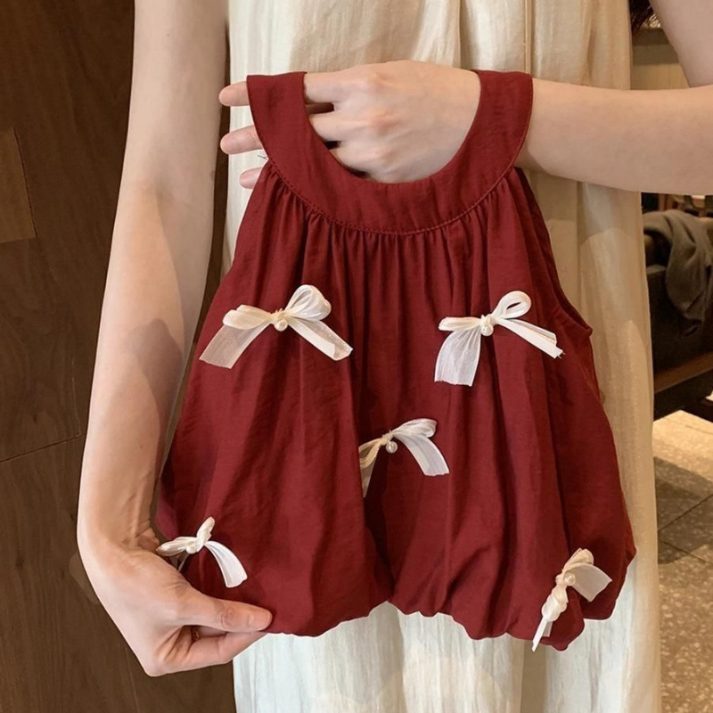 Girls Suit Summer Clothes Summer 2025 New Baby Two-Piece Set Kidsren's Style Sleeveless Wide-Leg Pants Vest