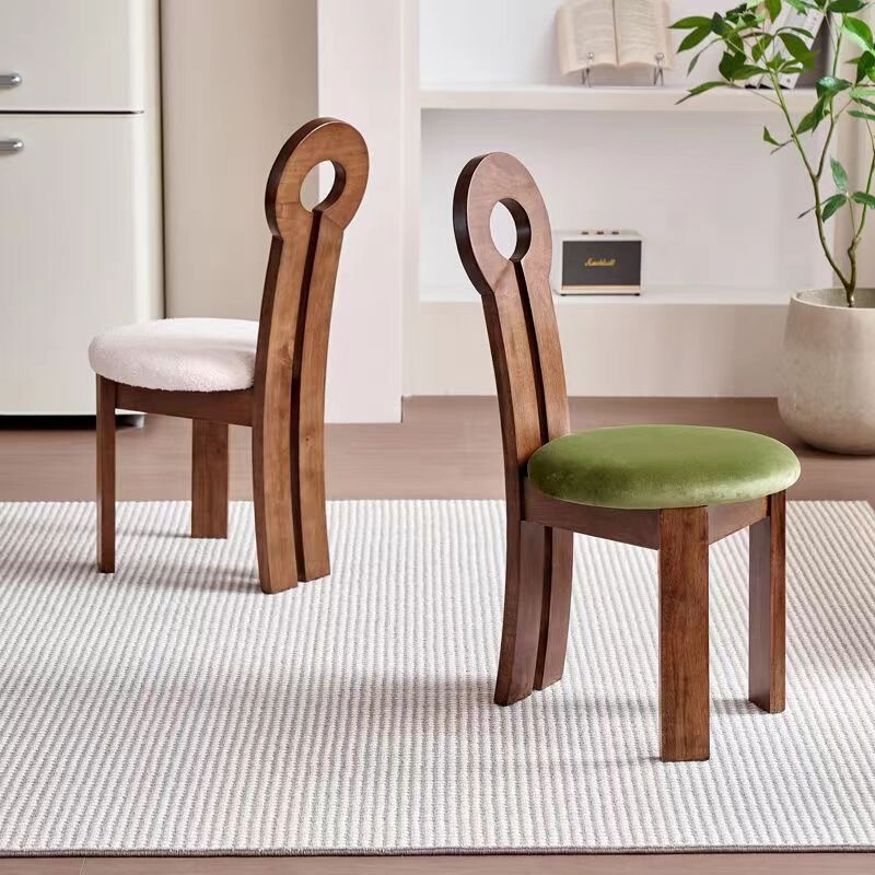 Used solid wood dining chair, designer vintage chair for home use, small apartment makeup stool, leisure chair, trendy backrest chair Used solid wood dining chair, designer vintage chair for home use, small apartment makeup stool, leisure chair, trendy backrest chair
