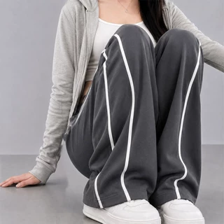 窄版运动卫裤女款秋季2026新款灰色高腰休闲裤子小个子直筒阔腿裤