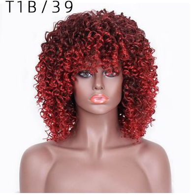 África comercio exterior explosivo cabeza pequeña pelucca damas corta cabeza negra pequeña pelucca Curly Afro Wig