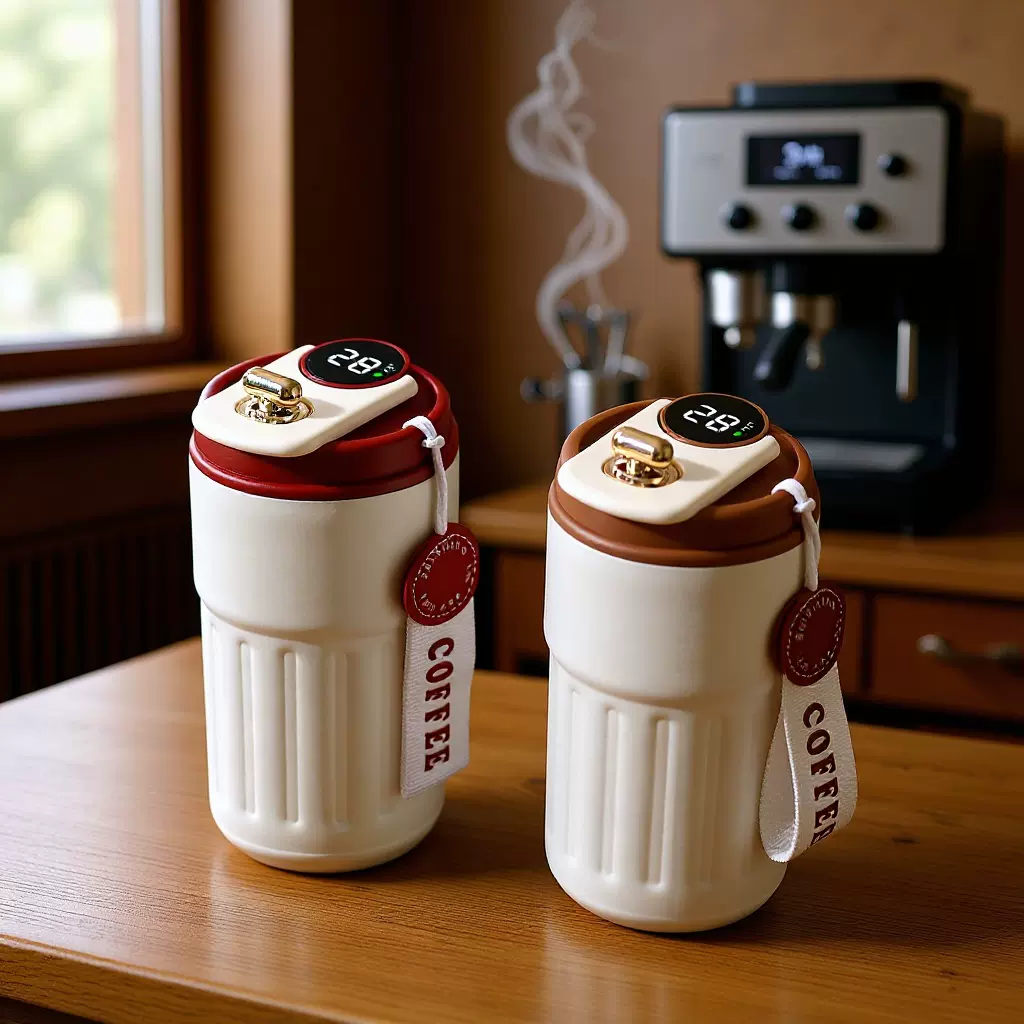 智能咖啡杯保温杯礼品定制开业年会伴手礼316不锈钢随行学生水杯