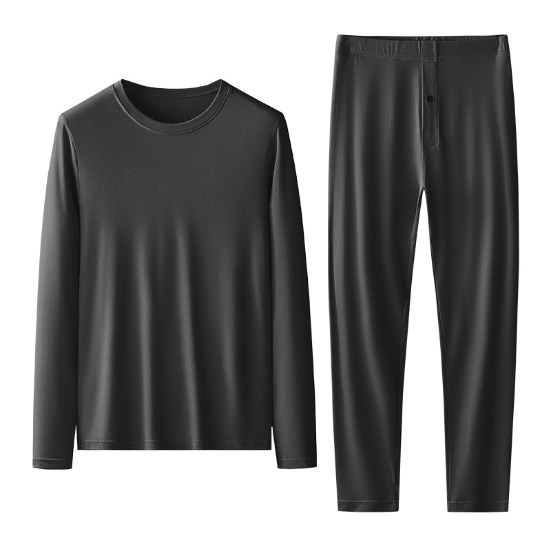 [Agregue más fertilizante] Nuevo estilo modal de doble cara otoño e invierno ropa de otoño y pantalones largos para hombres traje de ropa interior térmica delgada
