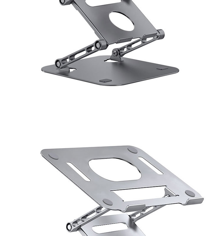 ng2510227 Aluminum Alloy Foldable Standing Adjustable Office Computer Stand, Cooling Three-layer Laptop Riser, Dual-screen_voghion.com