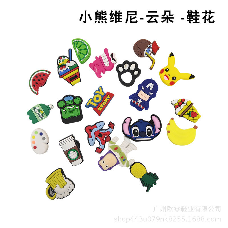 Cros Winnie the Pooh Co-Branded Crocs Cloud Style Comfortable and Versatile Beach Shoes Thick-Soled Heightening Lightweight Sandals