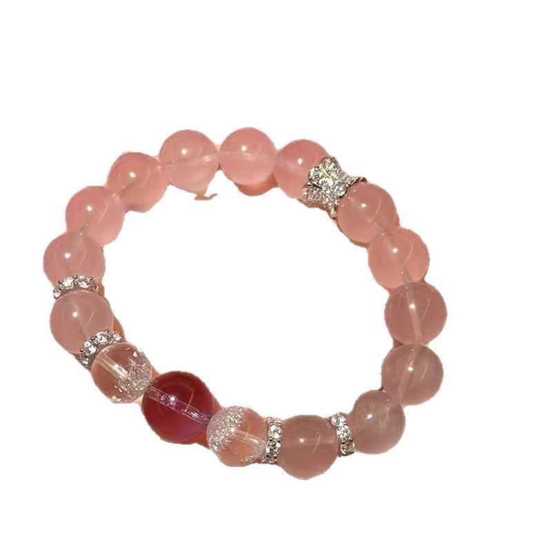 Madagaskar Rosenquarz Armband Mit Amethyst Transferperlen_voghion.com