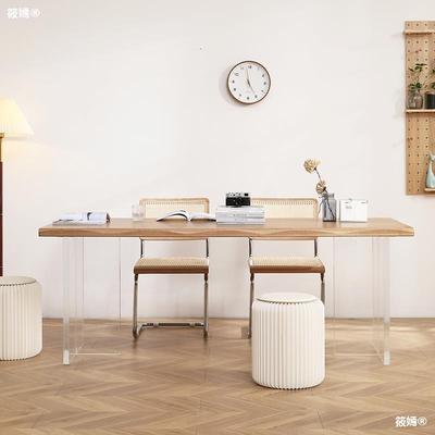 Suspended table Acrylic Table Log dining table a living room Tables, Northern Europe workbench oak solid wood Large table