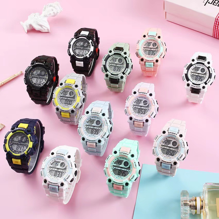 AIKE1979 color caramelo simple estudiante reloj deportivo impermeable jalea reloj electrónico cultural y creativo reloj de embalaje independiente