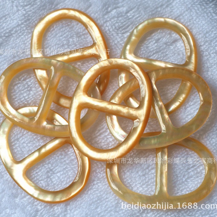 貝殻スカーフピン 大型 黄貝飾り F126-DA ファッション トレンド