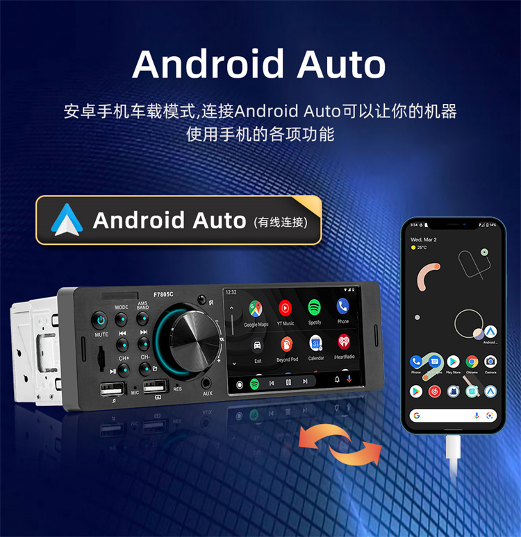 Car Bluetooth Card-Inserting Player, Pusan Car Modified Rearview Camera All-In-One Device