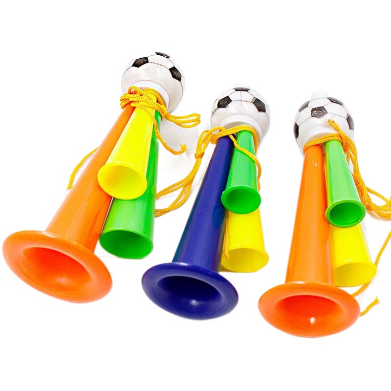 Juego de fútbol alegría juguete fútbol cuerno concierto cuerno ventilador cuerno deportes altavoz fábrica al por mayor