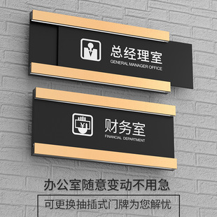 可抽拉更换公司部门标志牌总经理室会议室简约亚克力办公室门牌制-阿里巴巴