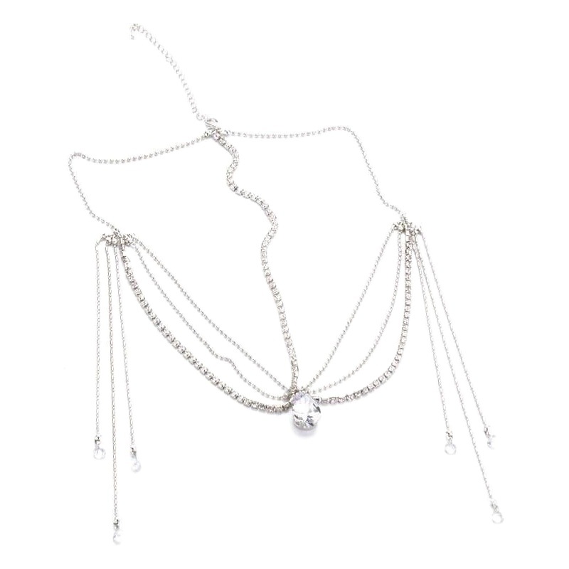 Ancient style exotic water drop tassel hairpin forehead decoration eyebrow pendant Han clothing hairpin Super fairy bridal wedding hair accessories