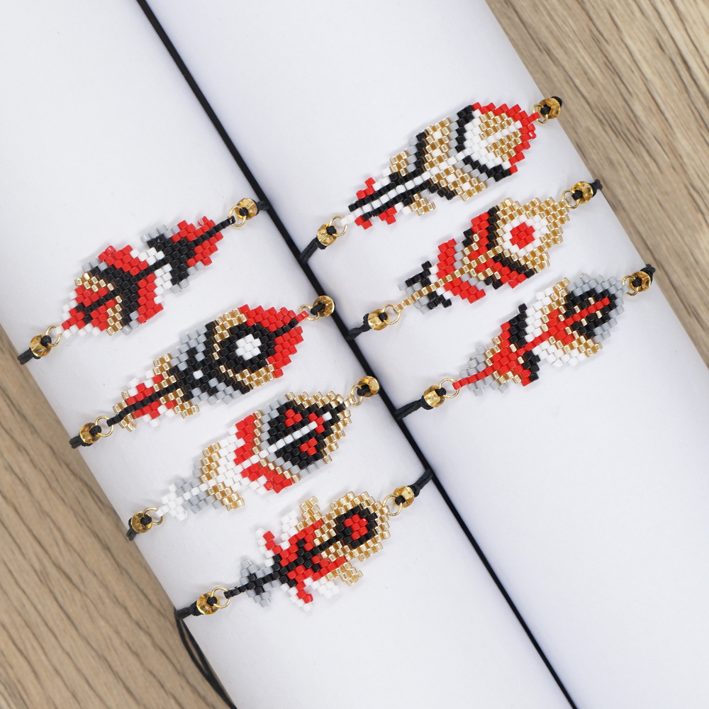 Bohemian Geometric Feather Glass rope Irregular Beaded Unisex Bracelets 1 Piece