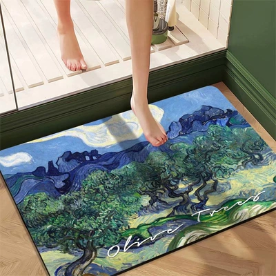 Avtomobil döşəmə paspasları Diatom Mud Entrance Oil Painting Floor - diatom-mud-oil-painting-rectangular-doormat-11-4060cm