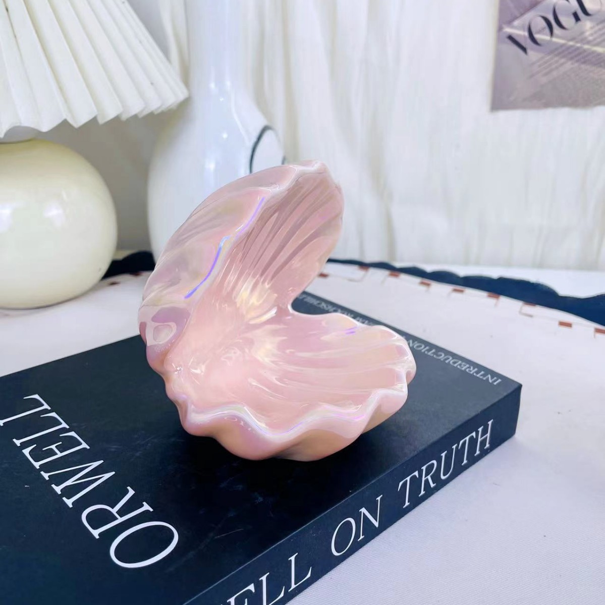 ソースメーカー卸売り貝殻夜明珠網紅創意貝殻アクセサリー収納ケーストレー夢幻真珠陶磁器灯