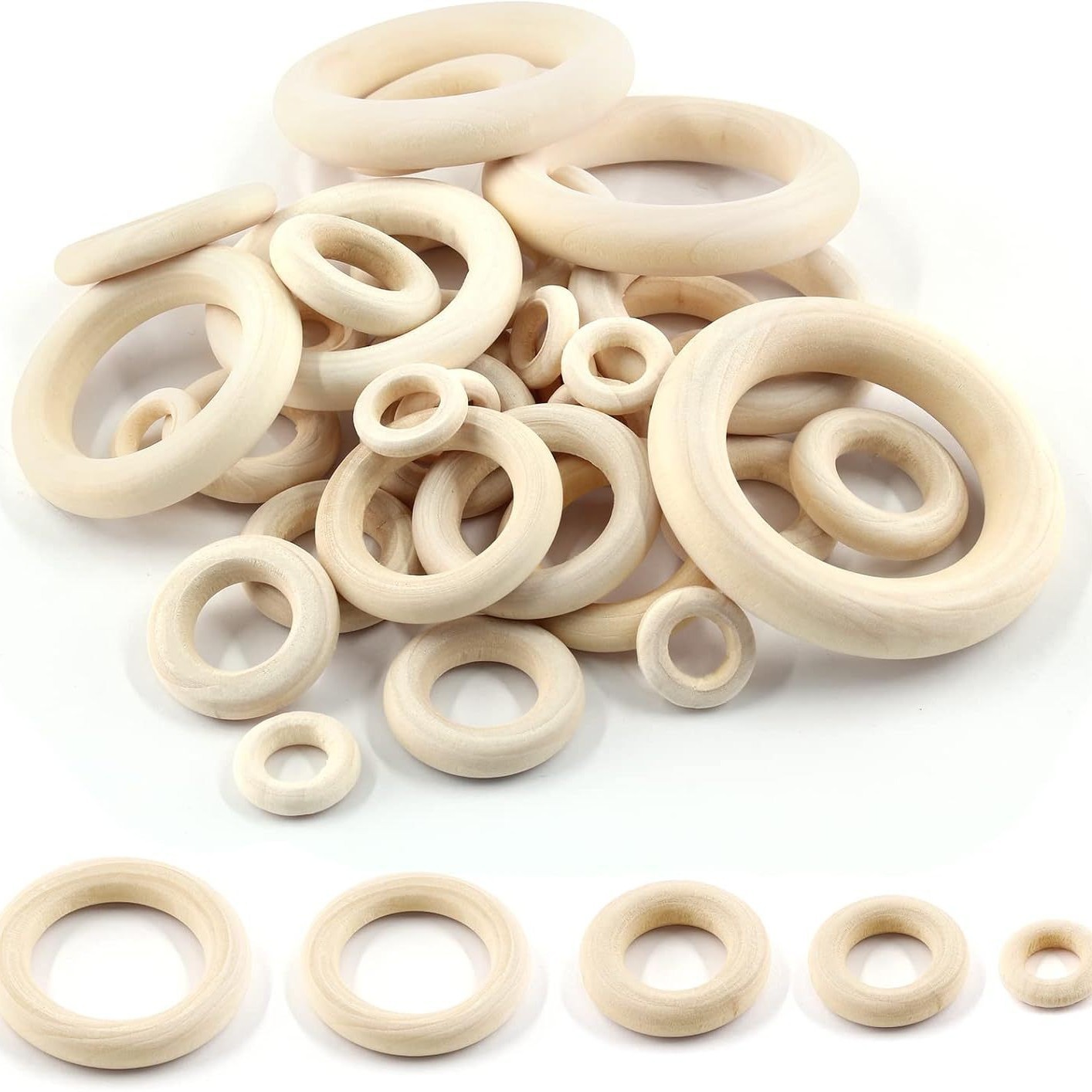 Wooden Rings for Curtains DIY Accessories Direct from Manufacturer, Natural Wood Color Rings in Stock 15-70mm